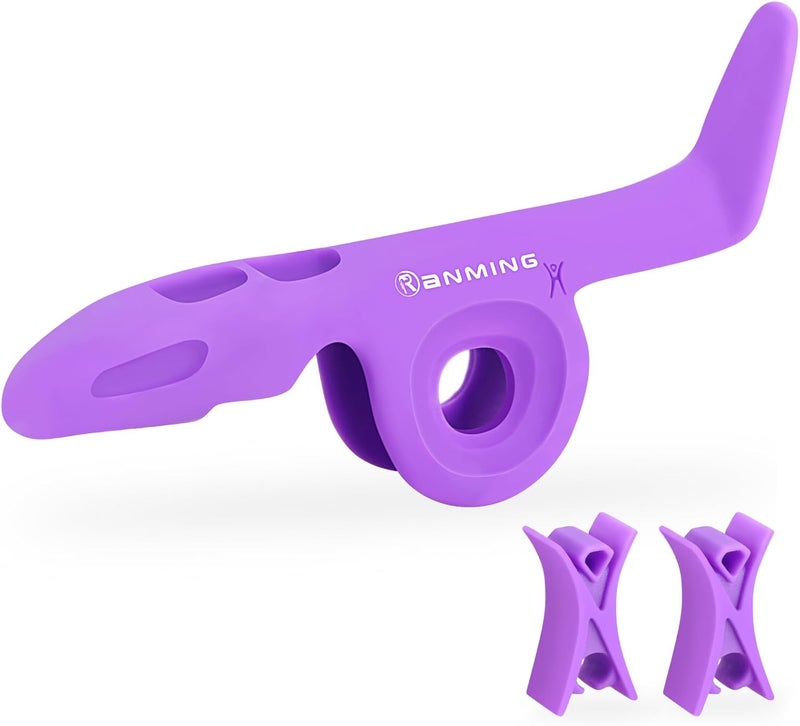 RANMING Violin Bow Holder for Practice– Silicone Hand Position Corrector Non-Slip Teaching Tool for Beginners Students Improve Bow Grip & Posture Violin Teaching Aid With 2 Bow Stopper Purple - Image 1